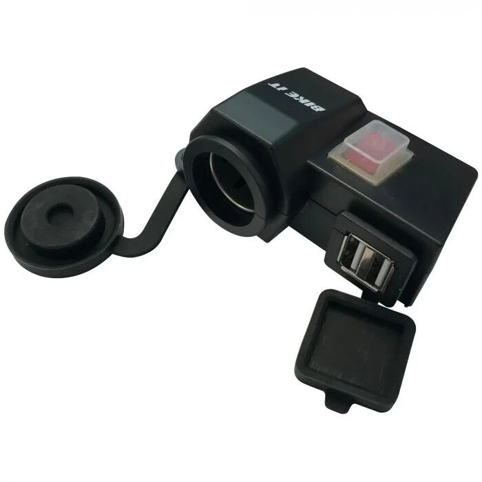 MotorCycle 12V Power Supply Unit x2 USB Plus x1 Cigar Socket Bike-It