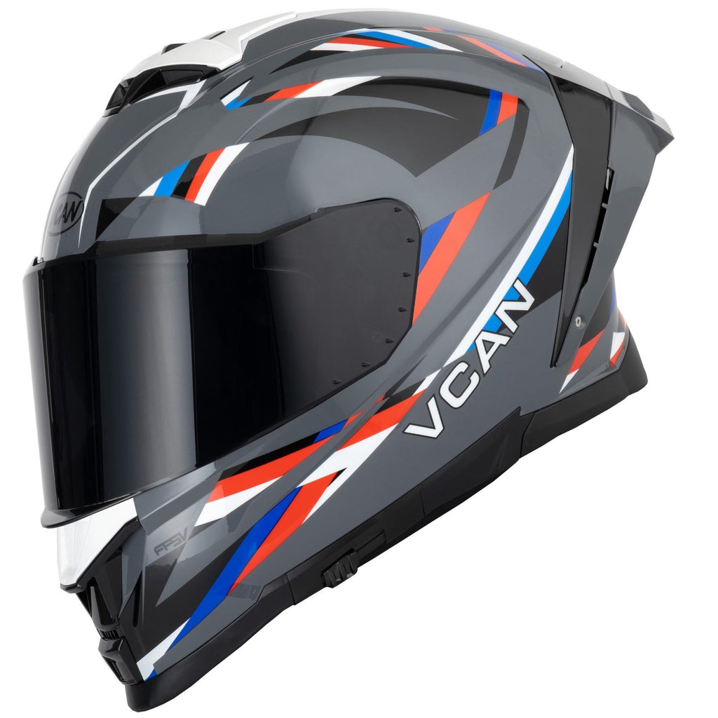 Vcan H162 Lifeforce Grey ECE2206 ACU Gold Motorcycle Motorbike Helmet