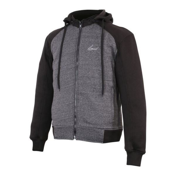 Weise Stealth CE AA Armoured Zip Front Motorcycle Motorbike Hoodie - Black Grey