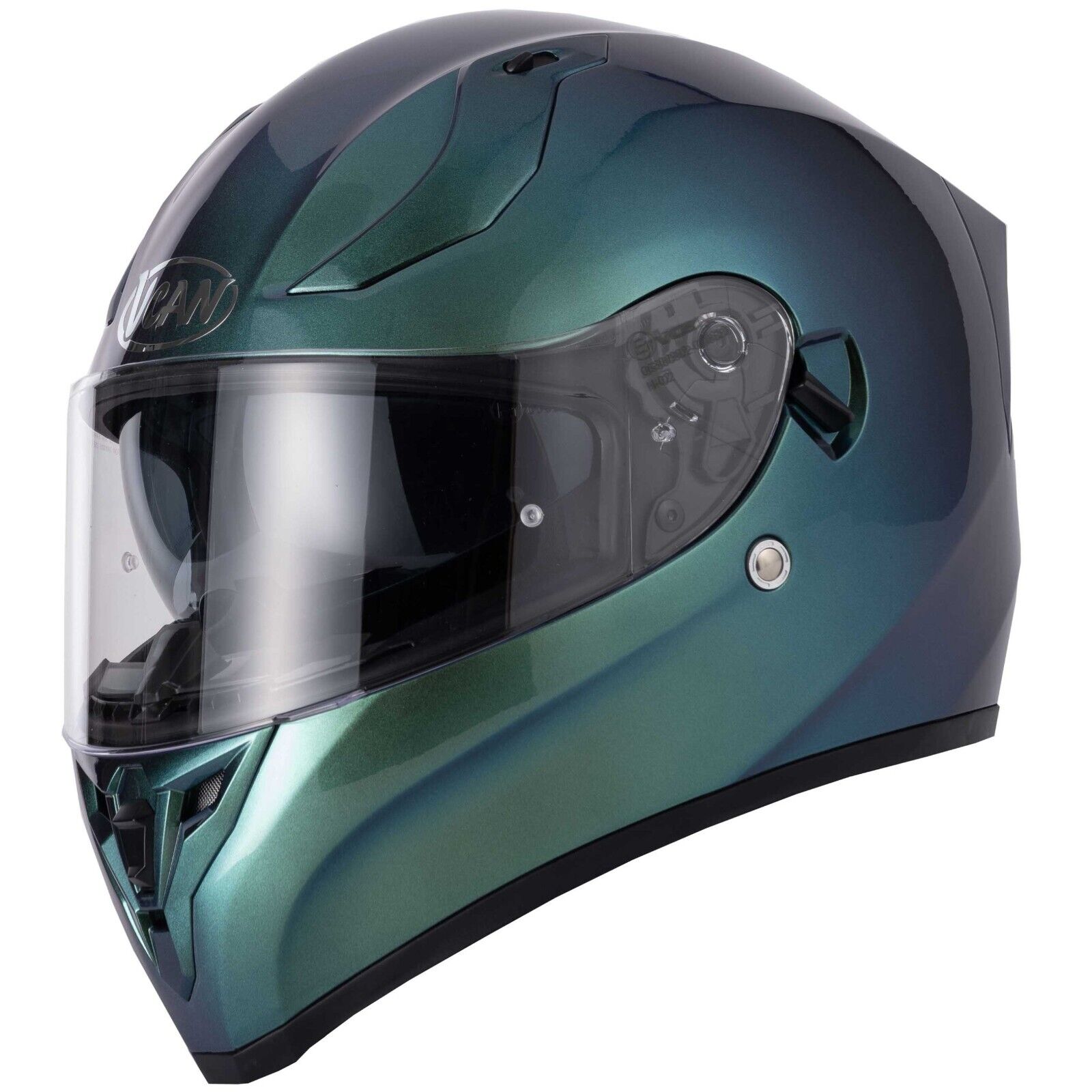 VCAN H128 Full Face Gradient Green Blue ACU ECE2206 Motorcycle Motorbike Helmet