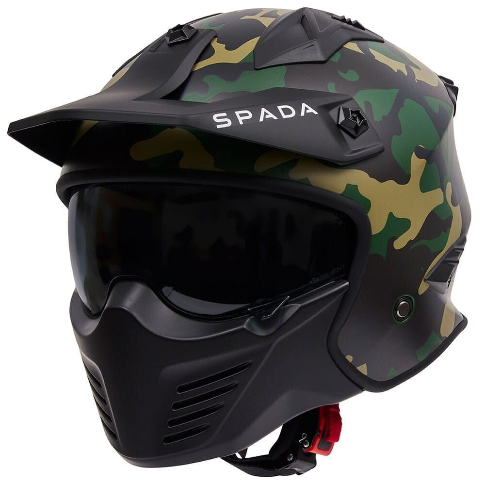 Spada Storm 06 Convertible Street Fight Style Motorcycle Motorbike Helmet Camo