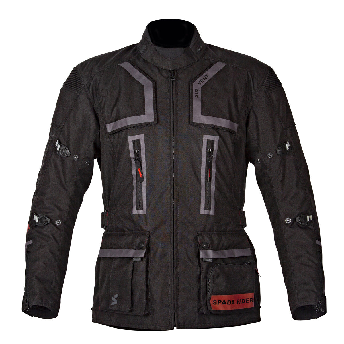 Spada Tucson CEAA 5 Piece Armoured Waterproof Motorcycle Motorbike Jacket Black