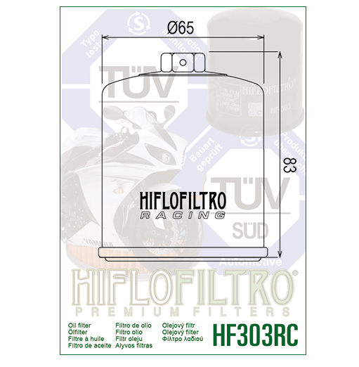 Hiflo Filtro HF303RC Racing Motorcycle Motorbike Oil Filter Honda Kawasaki Yamah