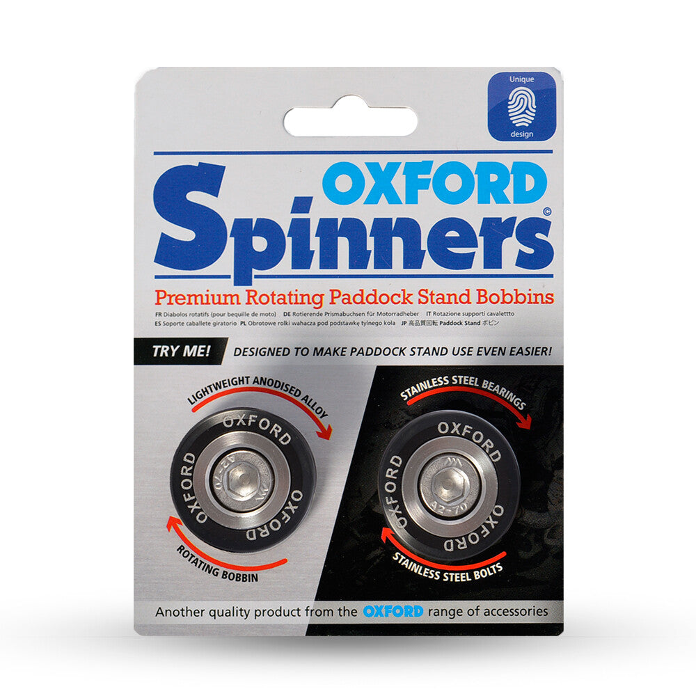 Oxford Premium Motorcycle Motorbike Spinners M12 (1.25 thread) Black - OX724