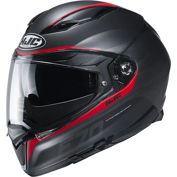 HJC F70 Feron Red Lightweight Fiberglass Full Face Motorcycle Motorbike Helmet