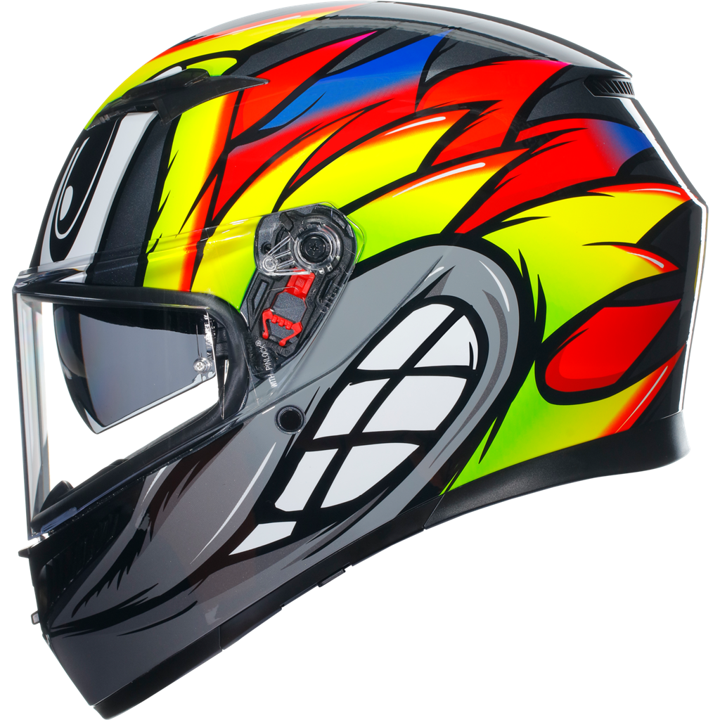 AGV K3 Birdy 2.0 Yellow Red ECE2206 ACU Full Face Motorcycle Motorbike Helmet