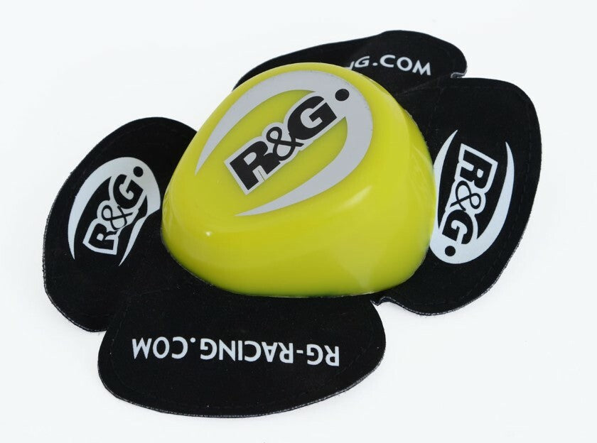 R&G Aero Yellow Pair of Motorcycle Motorbike Knee Sliders Road Race Track Day