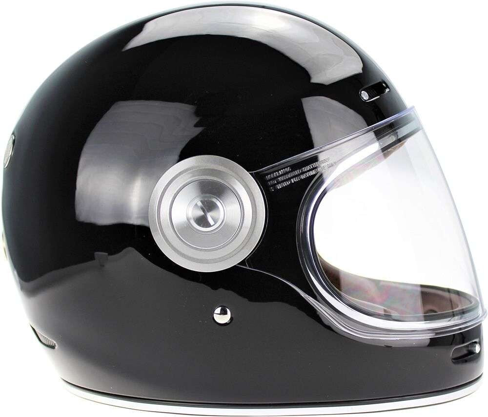 Viper F659 Black Full Face Fibreglass Classic Motorcycle Motorbike Helmet - XL