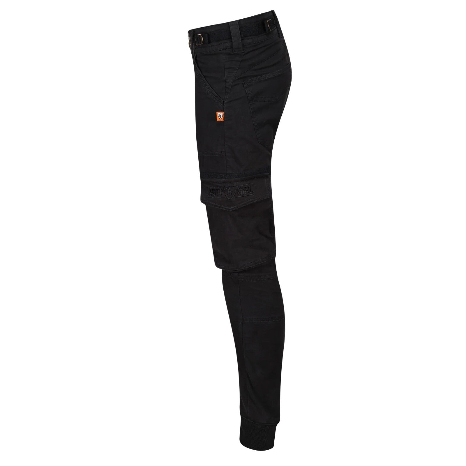 Moto Girl Lara Cargo Black Ladies Motorcycle Motorbike Armoured Cargo Trousers