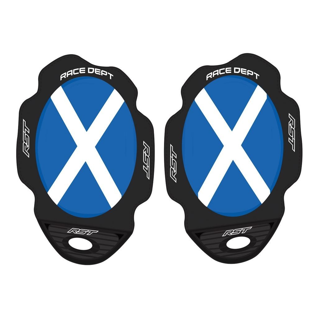 RST Durable Motorbike Motorcycle Track Race Knee Sliders Flag - Saltaire