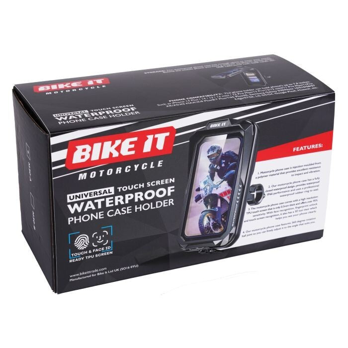 Bike It Universal Touch Screen Waterproof Motorcycle Motorbike Phone Case Holder