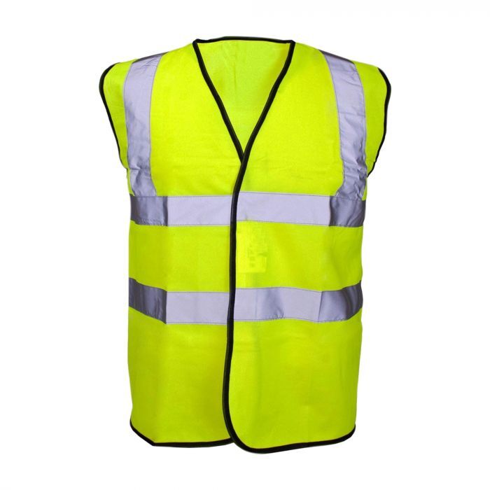 Bike It Motorcycle Motorbike Zip Up Reflective Bib Vest Fluoro Yellow