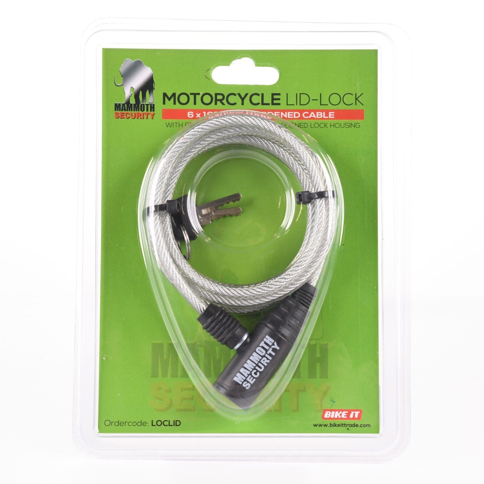 Mammoth 1.65m Motorcycle Motorbike Crash Helmet Cable Lock