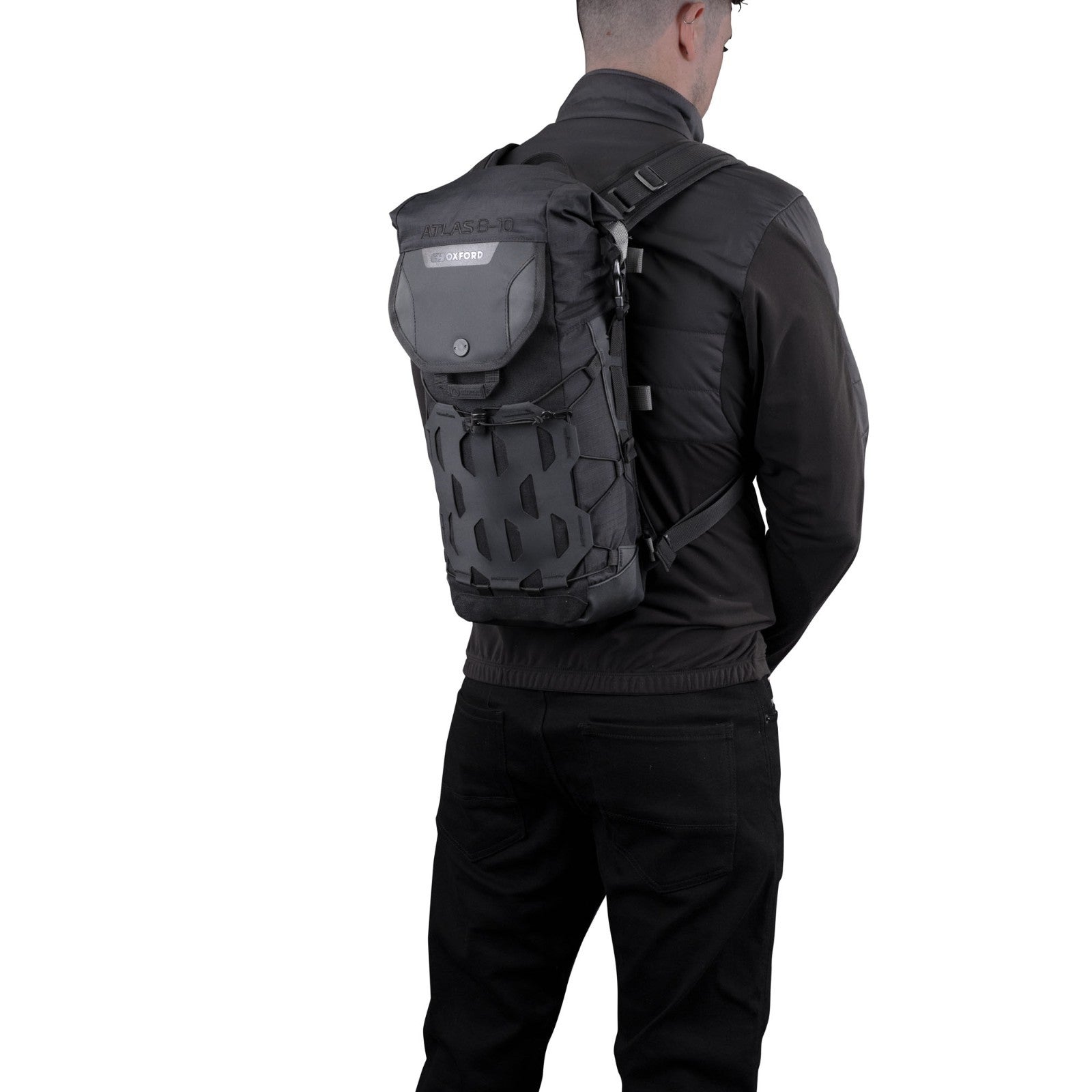 Oxford Atlas B-10 Advanced Motorcycle Motorbike Waterproof Backpack Black OL1002