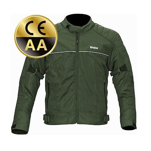 Weise Scout CE AA Mesh Air Summer Textile Motorcycle Motorbike Jacket - Olive