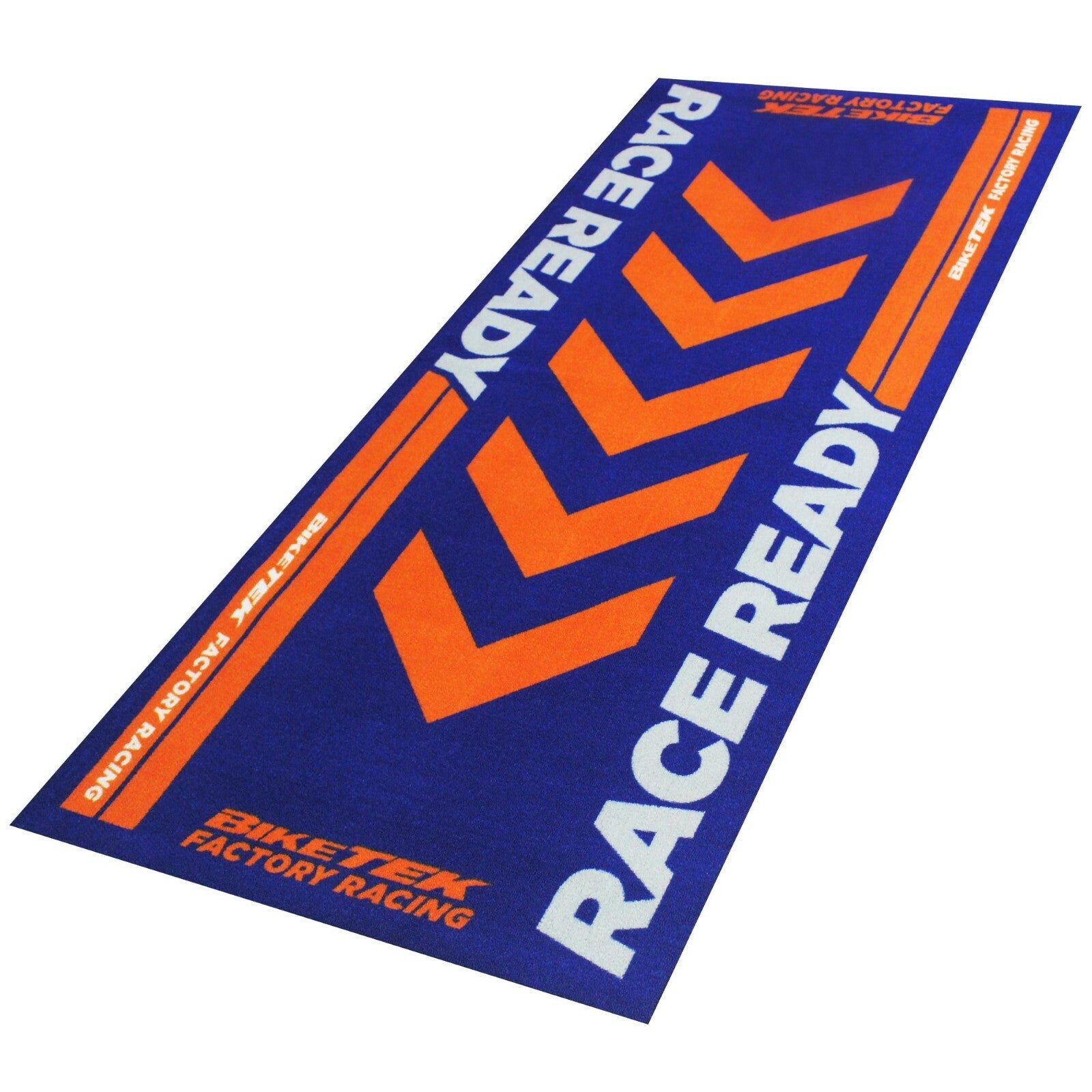 Bike Tek Orange Blue Motorcycle Motorbike Workshop Garage Mat Series 4 190x80cm