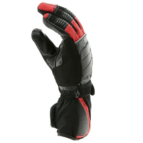 Weise Grid Waterproof Leather Textile Mix Motorcycle Motorbike Glove - Black Red