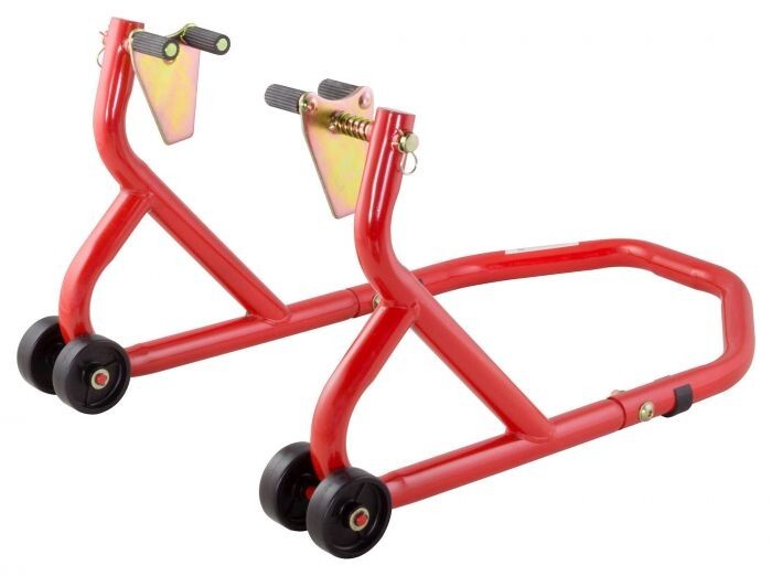 BikeTek Series 3 Front Motorcycle Motorbike Track Paddock Stand - Red