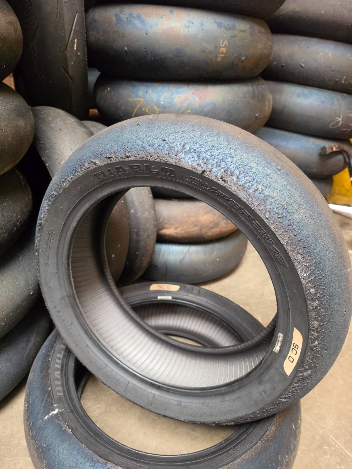 Pirelli Diablo Superbike SC0 190/60-17 Used BSB Scrub Motorcycle Tyre - SR8