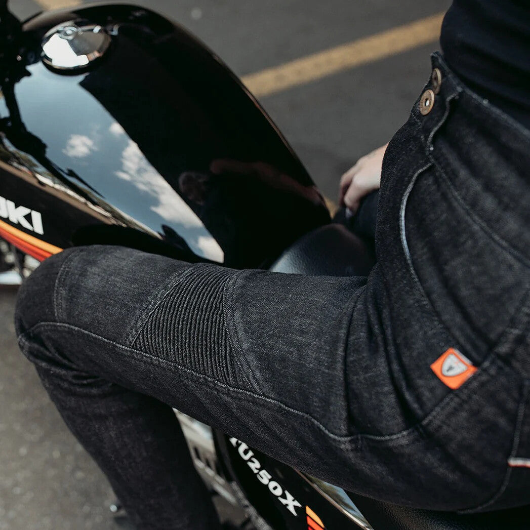 Moto Girl Ellie Ladies Single Layer Armoured Motorcycle Motorbike Black Jeans