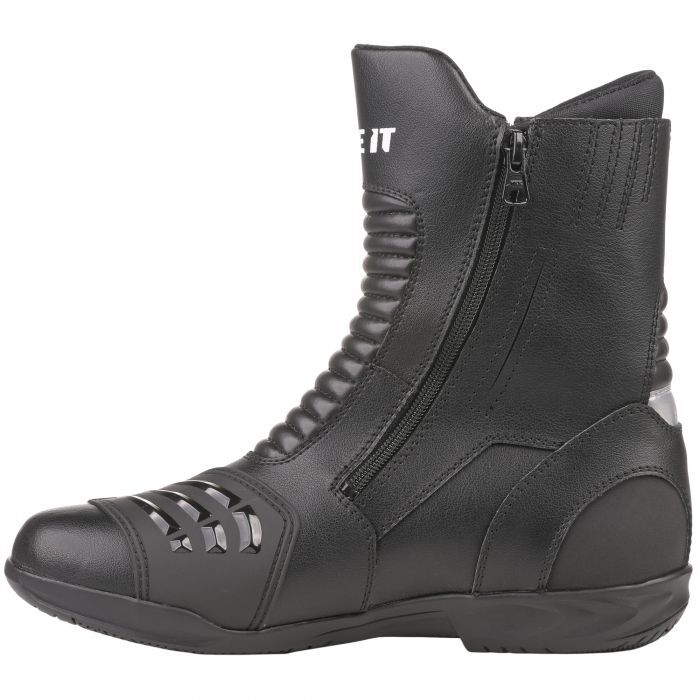 Bike It Preto Black Mid Length Waterproof Motorcycle Motorbike Boots