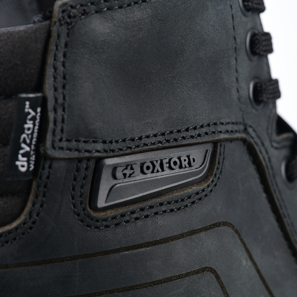 Oxford Kickback Waterproof Dry2Dry Motorcycle Motorbike Ankle Boot Black