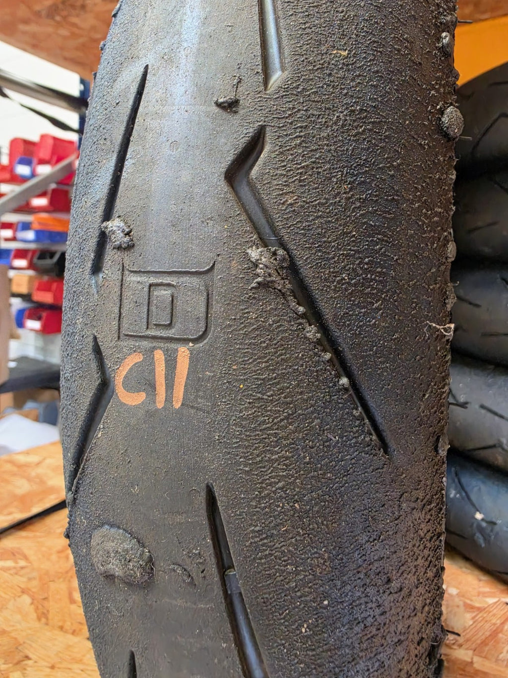 Pirelli Diablo Supercorsa SC1 V4 120/70-17 part worn front BSB scrub tyre