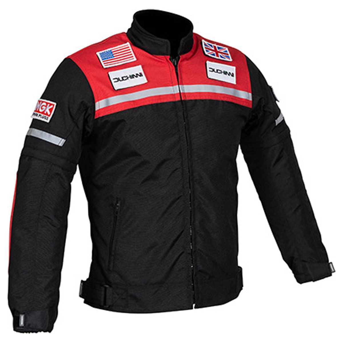Duchinni Grid Kids Childs CEAA Motorcycle Motorbike Jacket Black Red