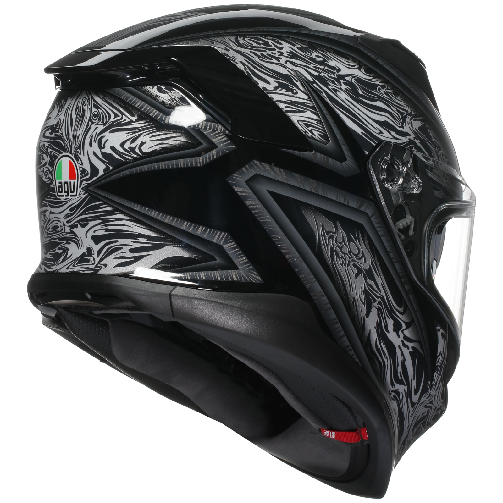 AGV K7 Damascus Black Silver Full Face Sport Touring Motorcycle Motorbike Helmet
