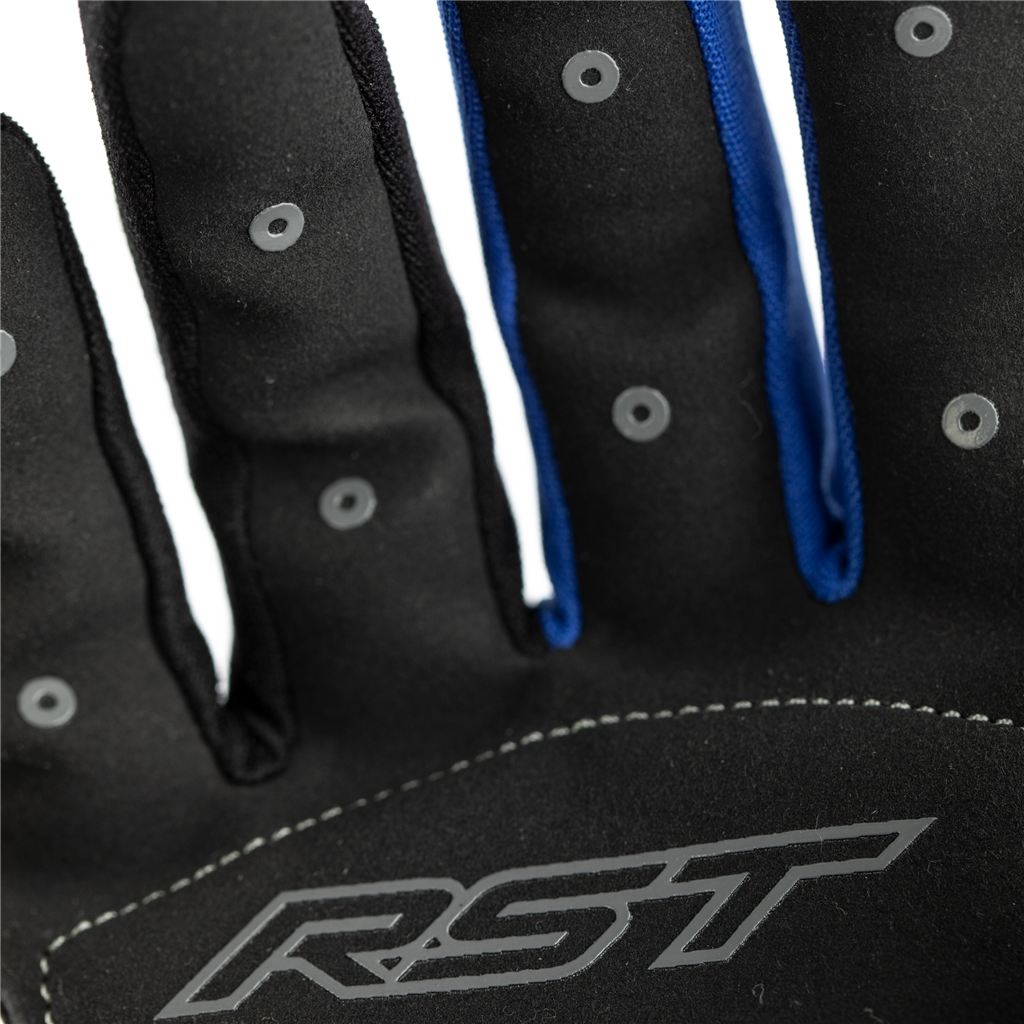 RST Rider CE Motorcycle Motorbike Short Lightweight Textile Gloves - Black Blue