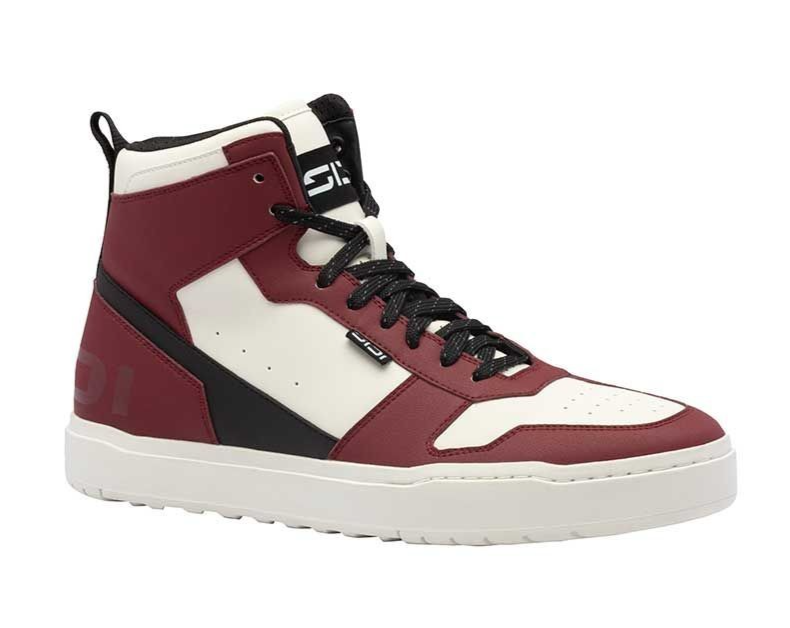 Sidi Lynx CE Approved Motorcycle Motorbike Hi Top Shoe Boots Black/Dark Red