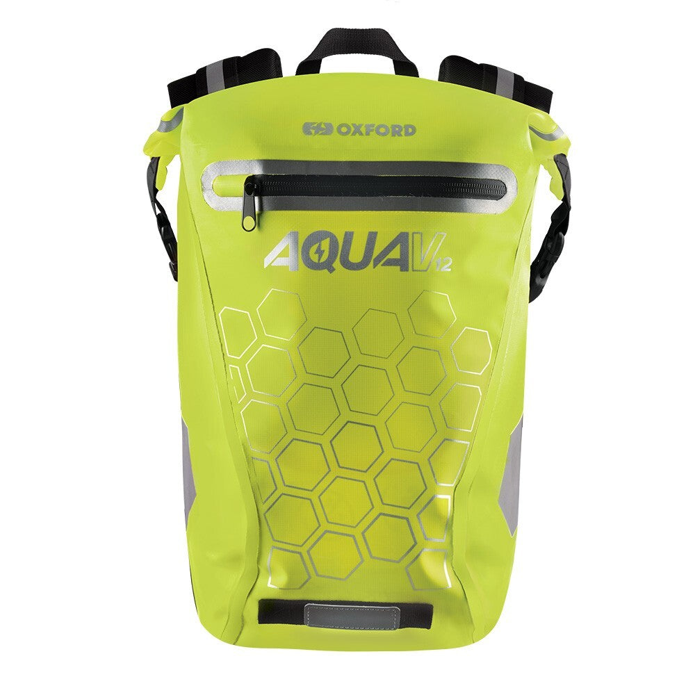 Oxford Aqua V 12 Waterproof Motorcycle Motorbike Cycle Backpack - Fluo Yellow