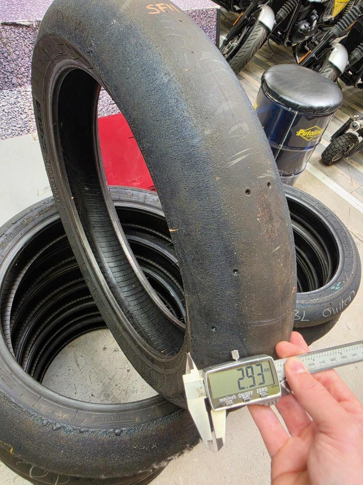 Pirelli Diablo Superbike SC1 125/70-17 Used BSB Scrub Motorcycle Tyre - SF11