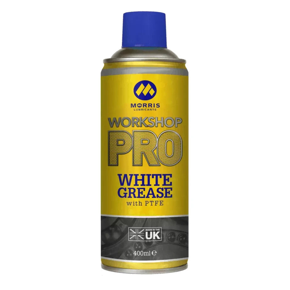 Morris Lubricants Workshop Pro White Spray Grease with PTFE 400ml Spray - WTG400