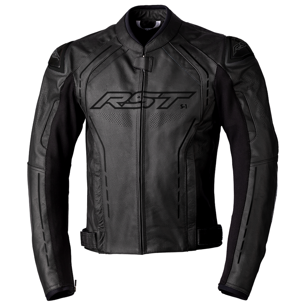 RST S1 CE AAA Leather Motorcycle Motorbike Sports Jacket - Stealth Black