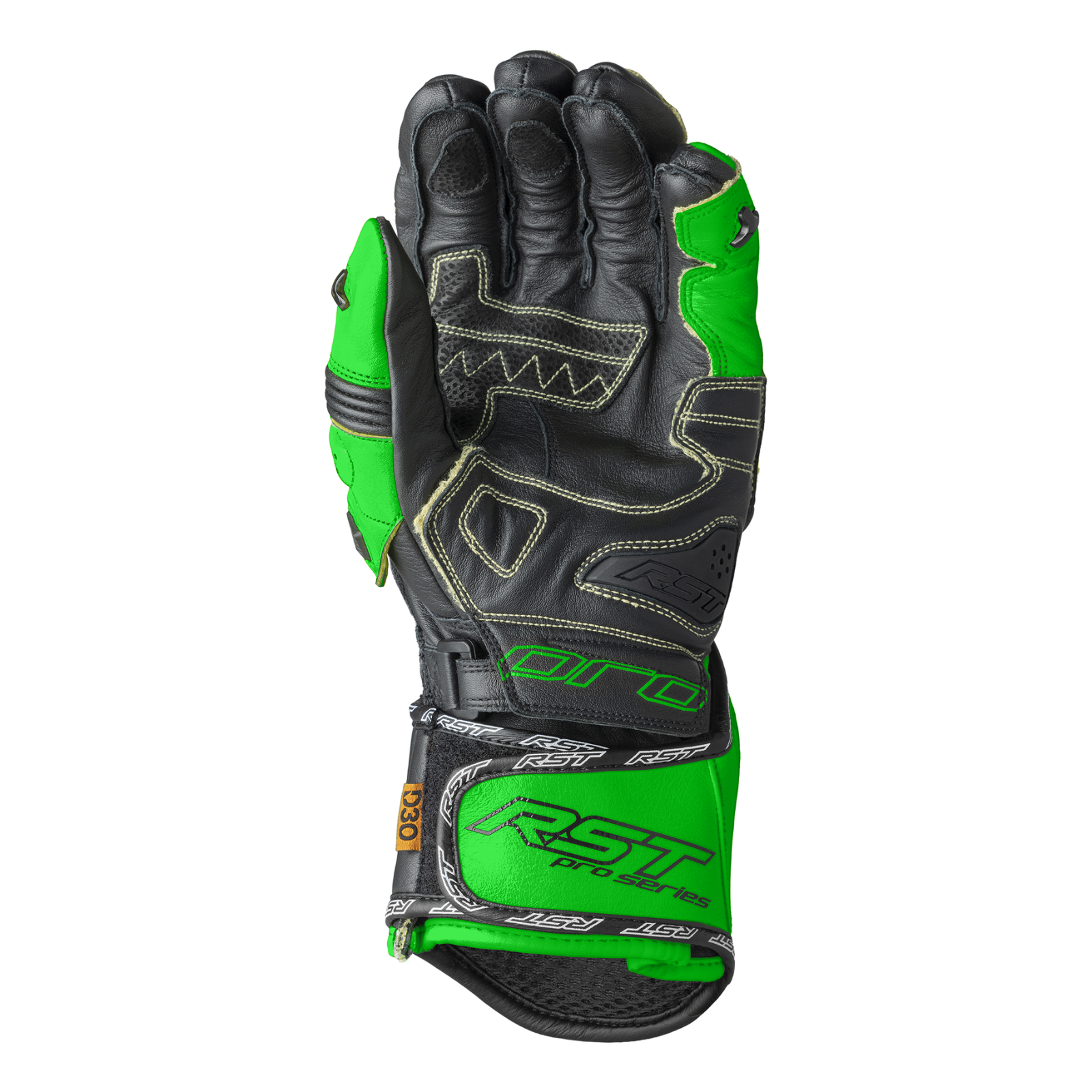 RST Pro Series GP D3O Kangaroo Leather Sports Track Motorcycle Bike Gloves Green