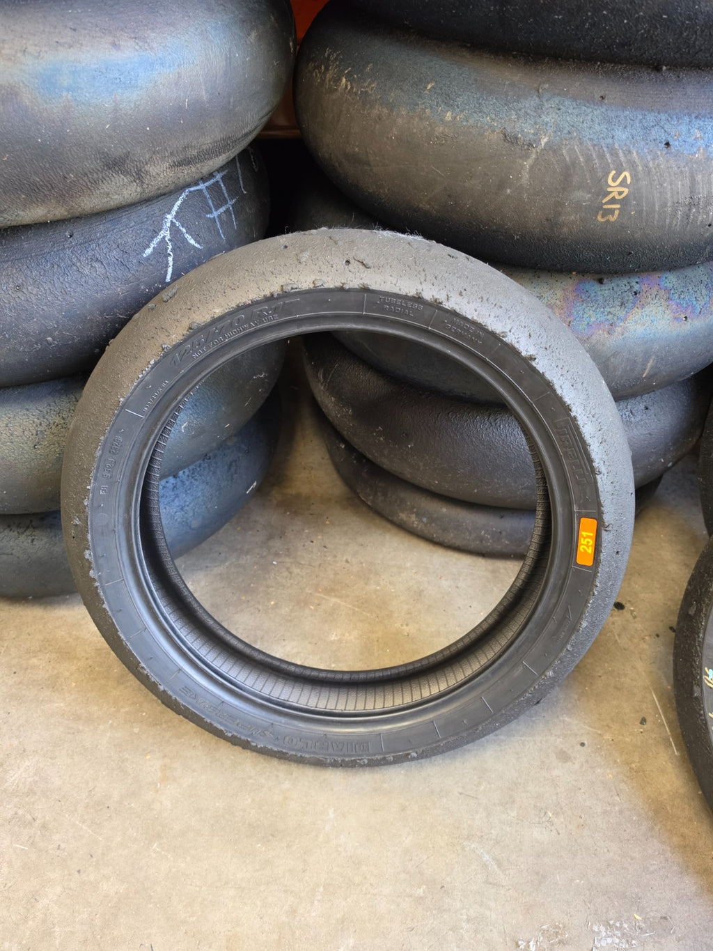 Pirelli Diablo Superbike SC1 125/70-17 Used BSB Scrub Motorcycle Tyre - FS1