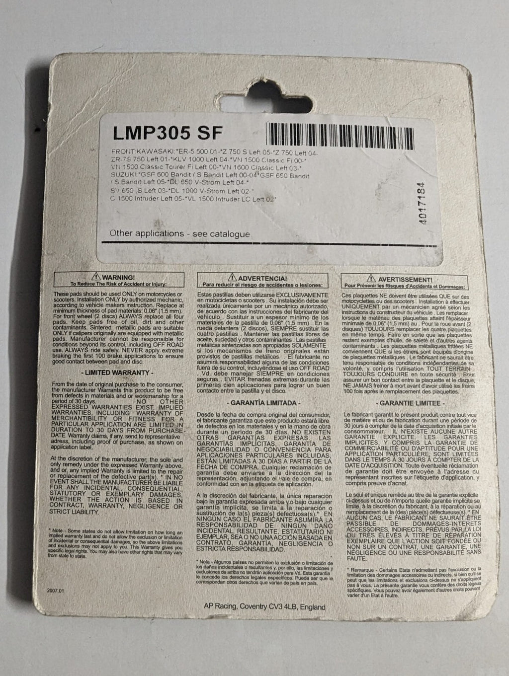 Armstrong Brake Pads - APR305SF - FA229/237 - PAD320219