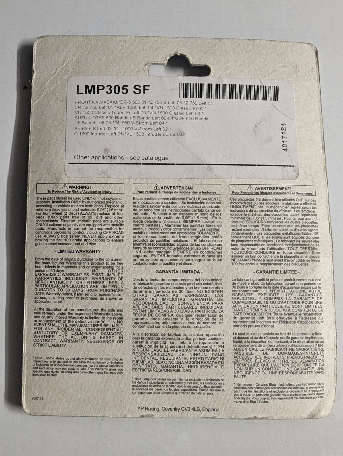 Armstrong Brake Pads - APR305SF - FA229/237 - PAD320219