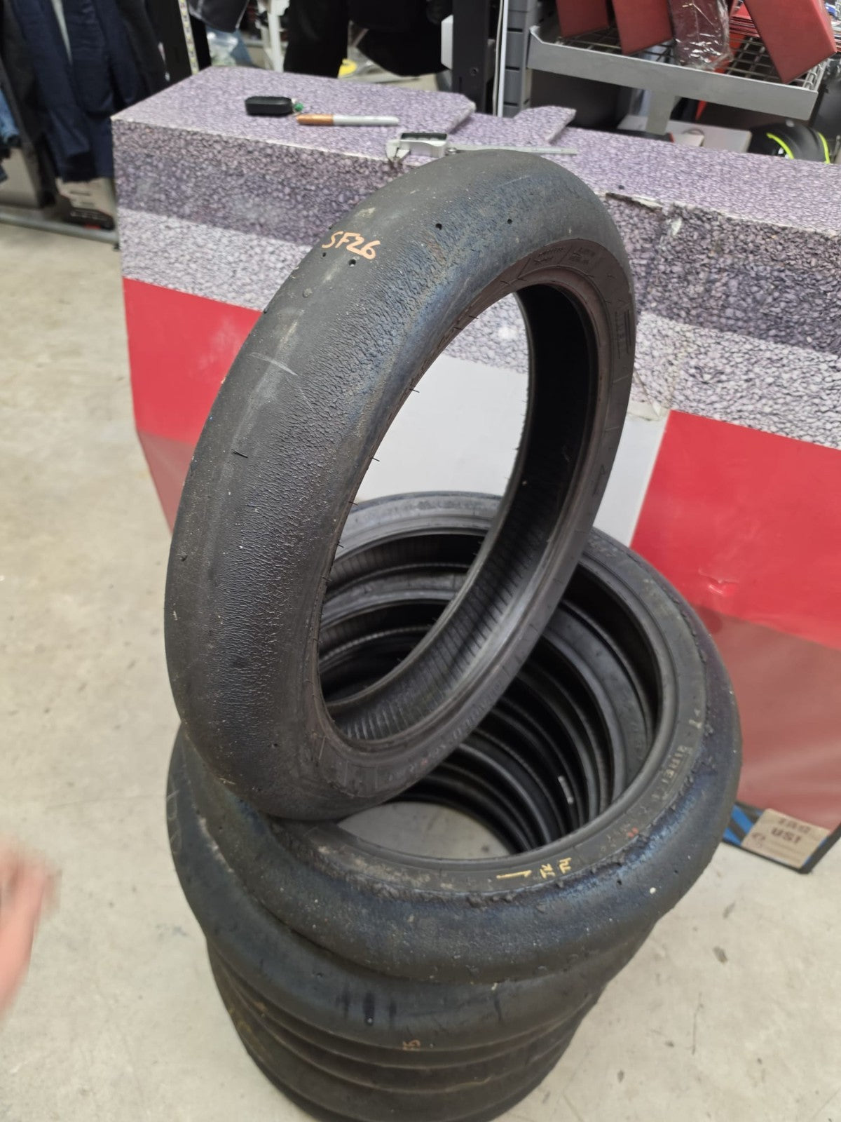 Pirelli Diablo Superbike SC1 125/70-17 Used BSB Scrub Motorcycle Tyres- Year 24