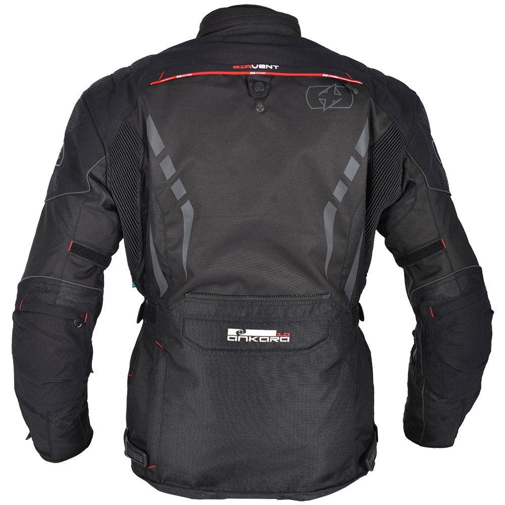 Oxford Ankara Long Waterproof Textile Motorcycle Motorbike Jacket - Black - SALE