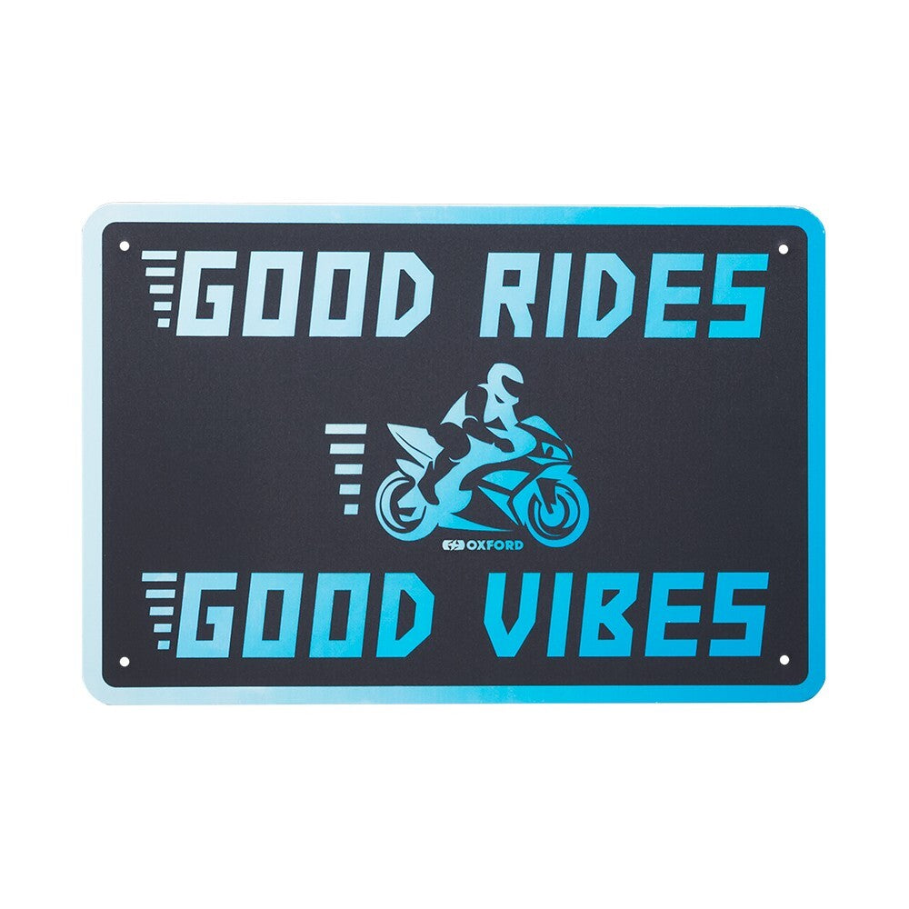 Oxford Garage Metal Motorcycle Motorbike Sign - GOOD RIDES GOOD VIBES