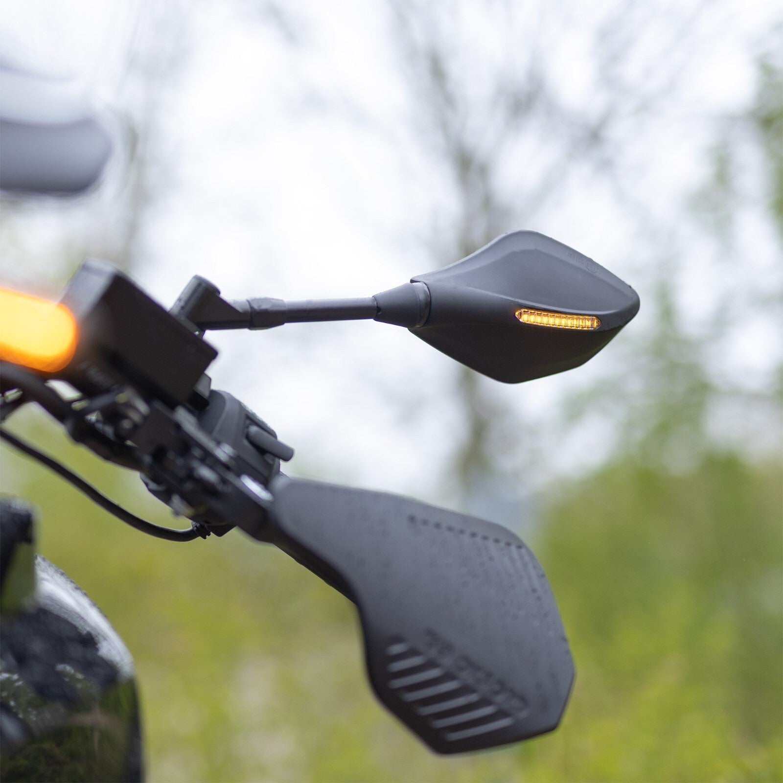 Oxford Motorcycle Motorbike Mirror Signal Mirror With LED Indicator - Left