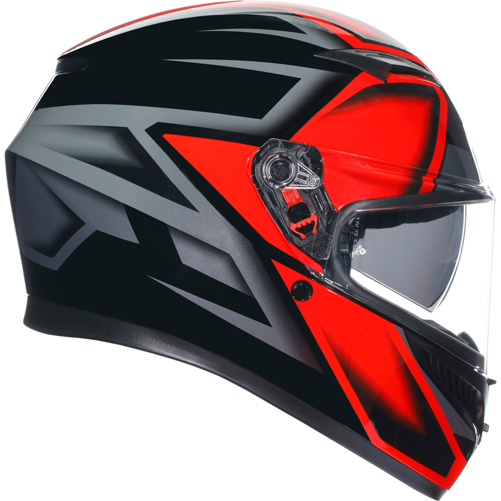 AGV K3 Compound Gloss Black Red ECE2206 Full Face Motorcycle Motorbike Helmet
