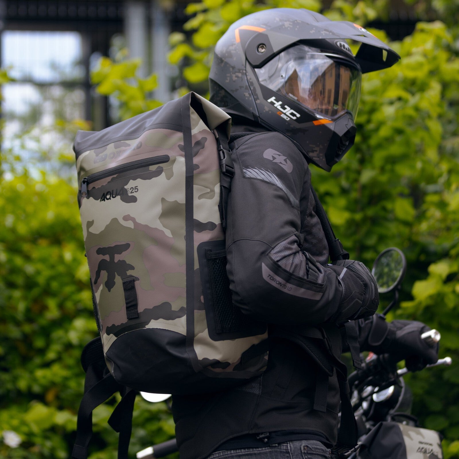Oxford Aqua B25 Hydro Waterproof 25 Litre Motorcycle Motorbike Back Pack Camo