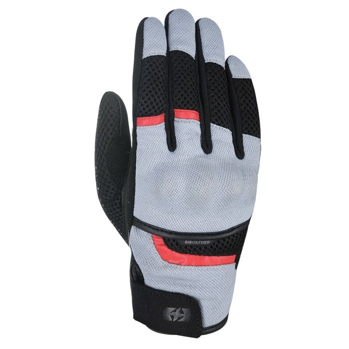 Oxford Brisbane Air Short Vented Motorcycle Motorbike Gloves Grey Black Red