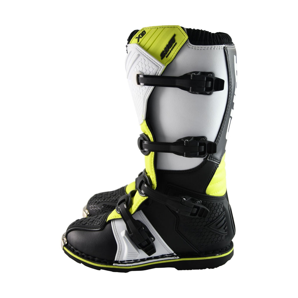 Shot X10 2.0 MX Motocross Boots Adult UK 11 - EU 46 - Black/White/Yellow