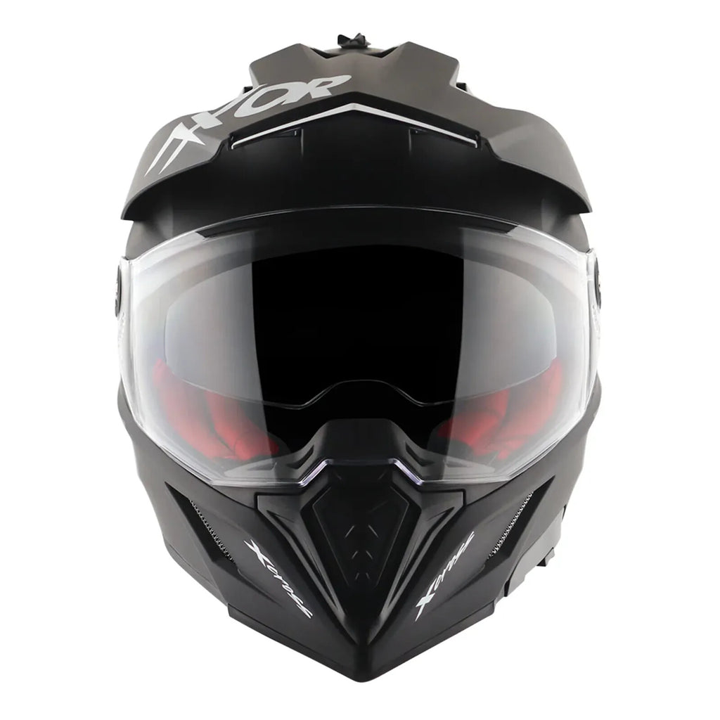 Axor X-Cross Adventure Dual Sport Helmet Matt Black, Free Smoke Visor & Pinlock