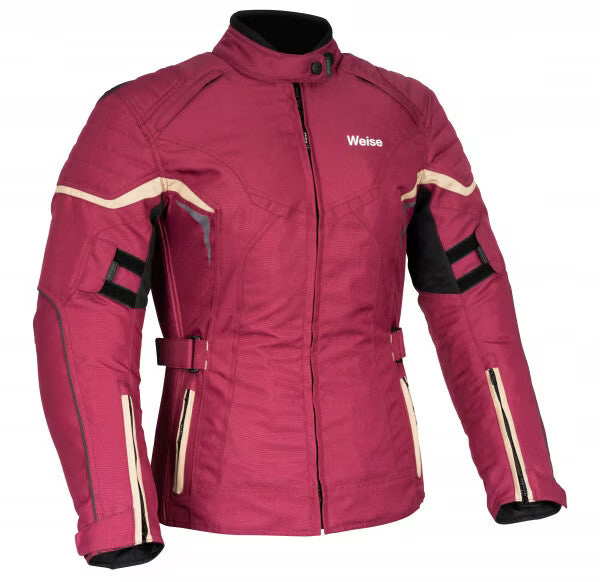Weise Ladies Nashua Waterproof Motorcycle Motorbike Textile Jacket - Wine Red