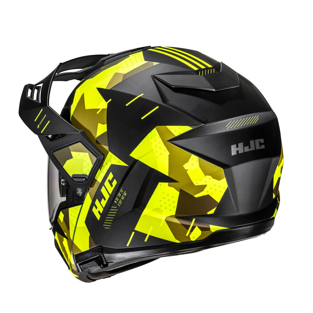 HJC I80 Roki Yellow Peaked Modual Flip Dual Sport Motorcycle Motorbike Helmet